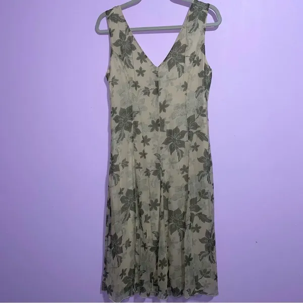 Vintage Jonathan Martin Y2K Silk Midi Dress Women Size 8 Whimsical Floral Fairy - Image 6