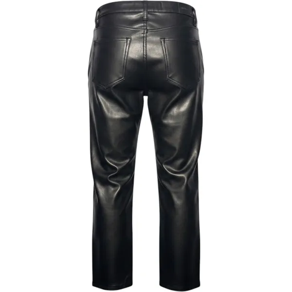 Abercrombie &‎ Fitch Jeans 26 Black Faux Leather Denim Ultra Rise Straight - Image 2