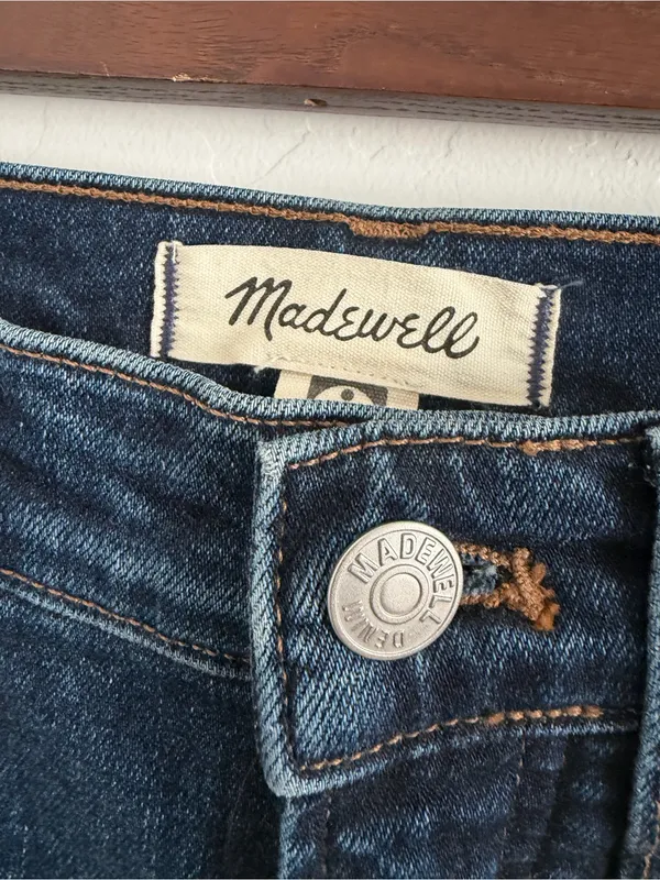 Madewell The Perfect Vintage Jeans 23 Myers Wash Dark Blue High Rise Straight - Image 3
