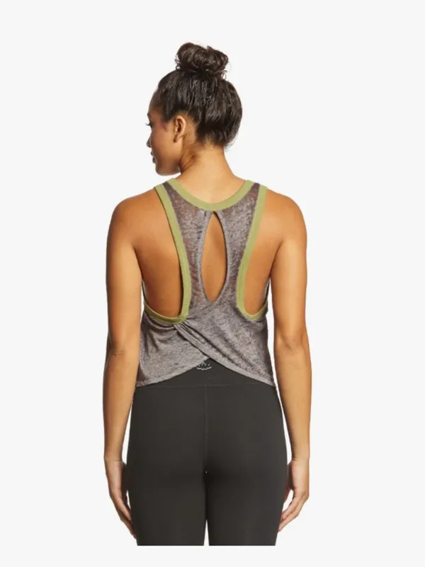 Free People FP Movement Performance Gray Green Trim AXL Yoga Tank - Image 2