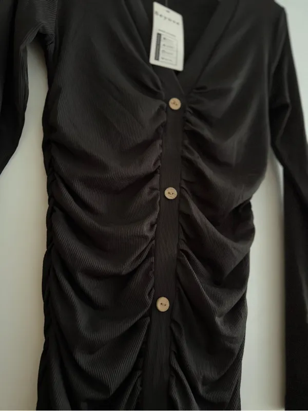 Beyove Women's Sexy Long Sleeve Side Ruched Stretchy Bodycon Mini Dress NWT - Image 2