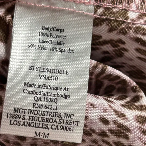 Jonquil In Bloom Leopard Print Lace Trim Slip‎ Dress Cami Nightie M M - Image 4