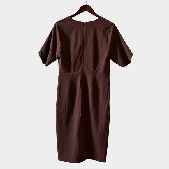 Universal Standard Moriah Brown V-Neck‎ Twill Dress Size 2XS (6-8) Minimalist - Image 6