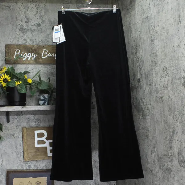 NWT Alex & Sophia Juniors Velvet Pull-On Front-Slit Pants 196Z630E Black XL - Image 5
