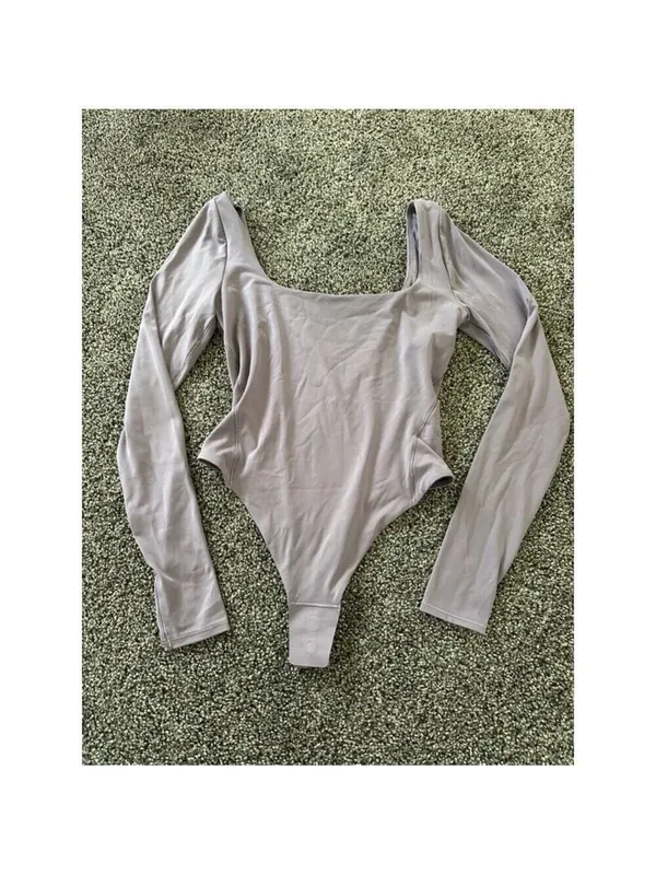 Lululemon Nulu Square Neck Long Sleeve Bodysuit Purple XS - Image 6