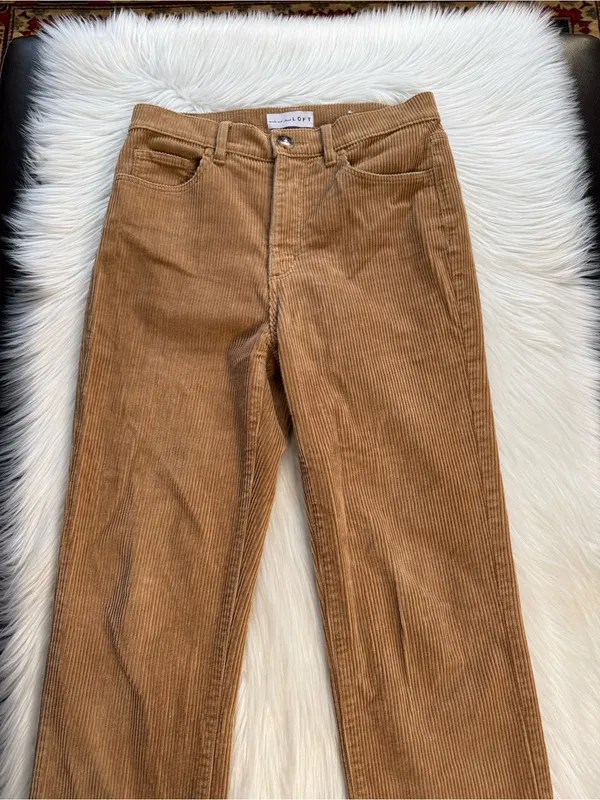LOFT Gold Straight Leg Ankle Length Corduroy Pants - Image 3