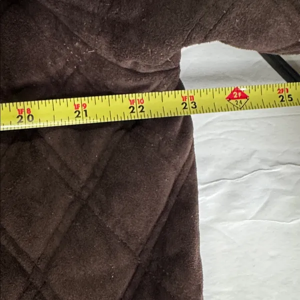 brown faux suede quilted barn jacket Lauren Ralph Lauren equestrian buttons XL - Image 13