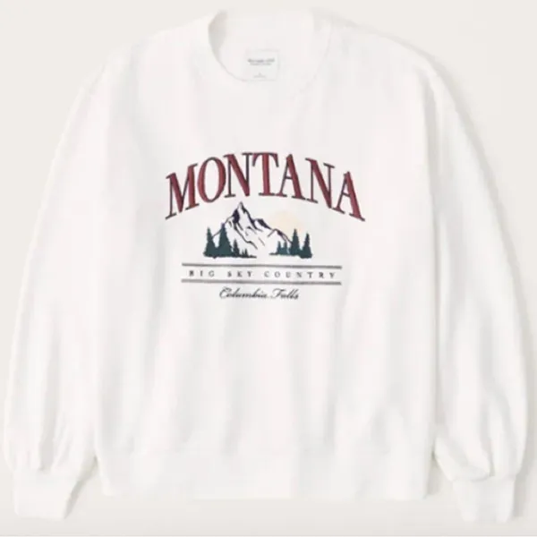 Abercrombie & Fitch White Montana Graphic Sweatshirt - Image 2