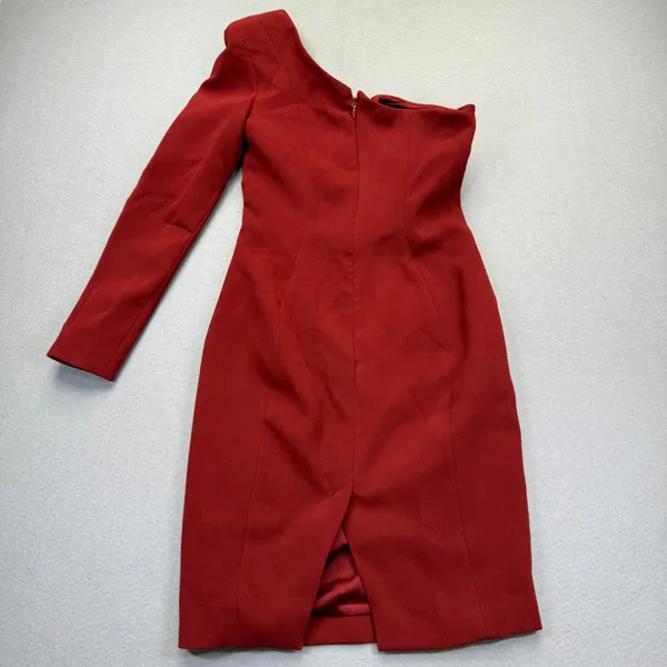 House of CB Caprice Red One Shoulder Long Sleeve Mini Dress SB5802 Womens Size S - Image 9