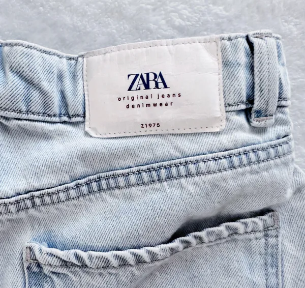 ZARA High Rise Lightwash Distressed Denim Shorts - Image 5