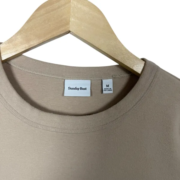 Aritzia Sunday Best Women’s Classic Crewneck Long Sleeve in Tan Size M - Image 4
