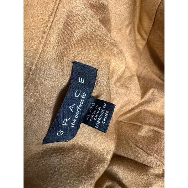 Grace The Perfect Fit Brown Faux Suede Button Up Shirt Womens Size XL Shacket - Image 7