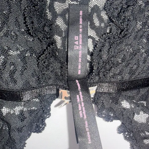 Vintage Victoria's Secret Y2K Fairy The Lacie Lace Babydoll Bow Sheet Black Cami - Image 9