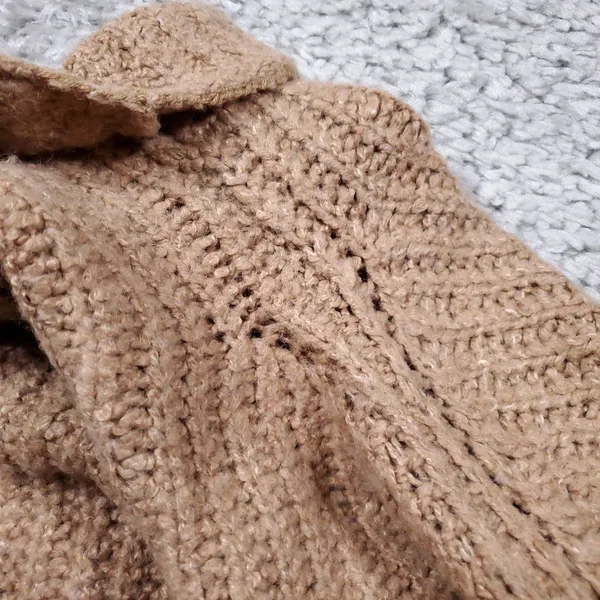 Abercrombie Turtleneck Chunky Knit Pullover Sweater Brown Tan Women's Size XS - Image 7