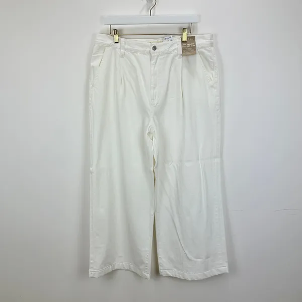 Madewell The Harlow Wide Leg Jean Airy Denim Baggy White High Waist US 31 NWT - Image 6