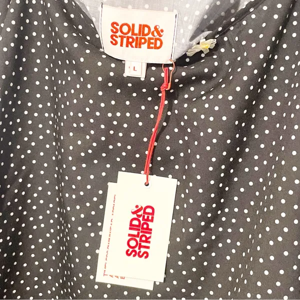 Solid & Striped Womens Size Large Polka Dotted Circle Skirt Swing‎ Black NEW - Image 3