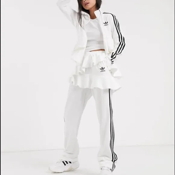 ADIDAS J KOO Ruffle Track Pants Asymmetrical New - Image 5