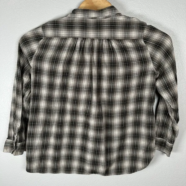 Denim & Supply Ralph Lauren Flannel Shirt Womens Large‎ Brown Plaid RL Utility - Image 4