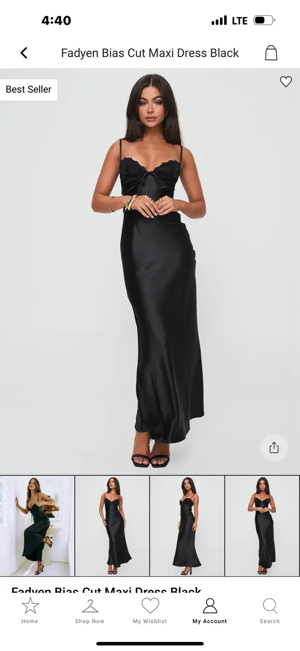Princess Polly Black Maci Dress with Lace Detail - Image 4