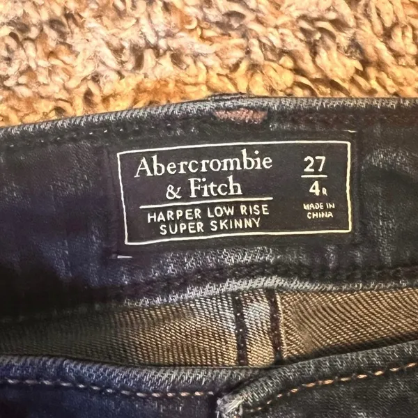 Abercrombie Fitch Harper Low Rise Super Skinny Jeans Dark Wash Size‎ 27 - Image 2