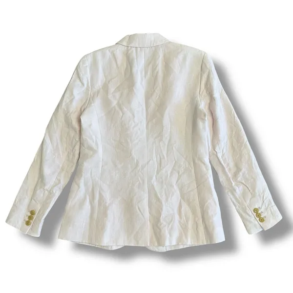 J. by J.Crew Women’s Linen Blazer Size 2 Light Pink One Button‎ Jacket L1150 - Image 5
