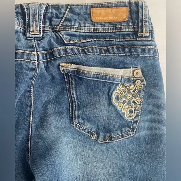 Artisan Crafted by jolt Low Rise Straight Back‎ Pocket Embroidered Jeans Size 9 - Image 3