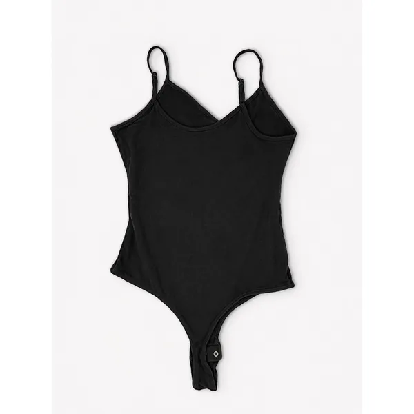 Garage Black Ribbed Snap Bodysuit Women’s Adjustable Strap Tank Top XS - Image 2
