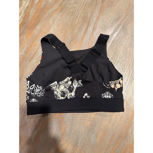 Free People Movement Freestyle Sports Bra‎ Black Cream Floral S Yoga Balletcore - Image 4