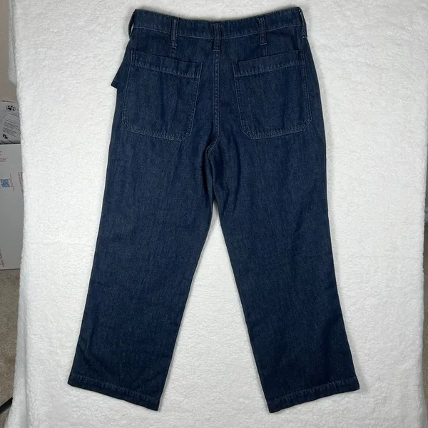 Lucky Brand Womens Silk Blend Denim Pants Size 26 Relaxed Fit Old Money Dark - Image 10