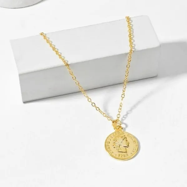 3/$30 💛 Coin Pendant Necklace Gold - Image 2