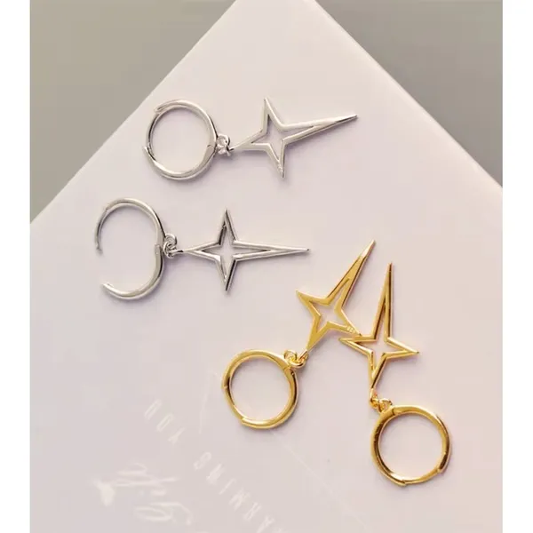 NEW Gold Star Dangle Hoop Earrings | Yellow Gold Over‎ 925 Sterling Silver - Image 7