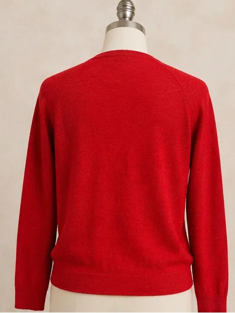 DKNY Vintage Red Wool Mohair Cardigan Sweater Sz M Made in Hong Kong - Image 10