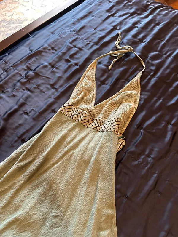Blue Hemp Dress - Image 3