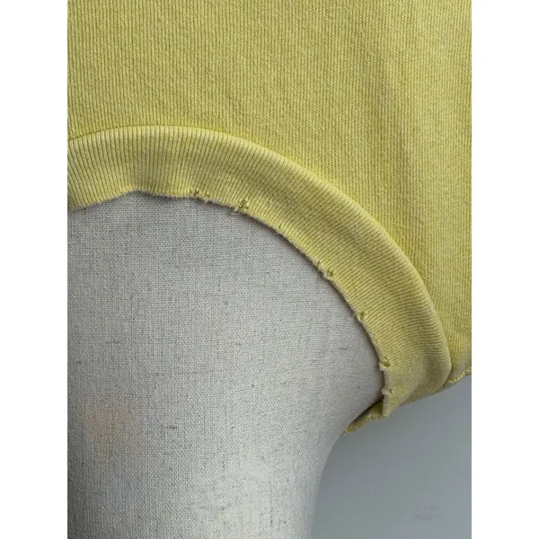 n:PHILANTHROPY Reeves‎ Sweatshirt Women Small Yellow Crop Distressed Streetwear - Image 9