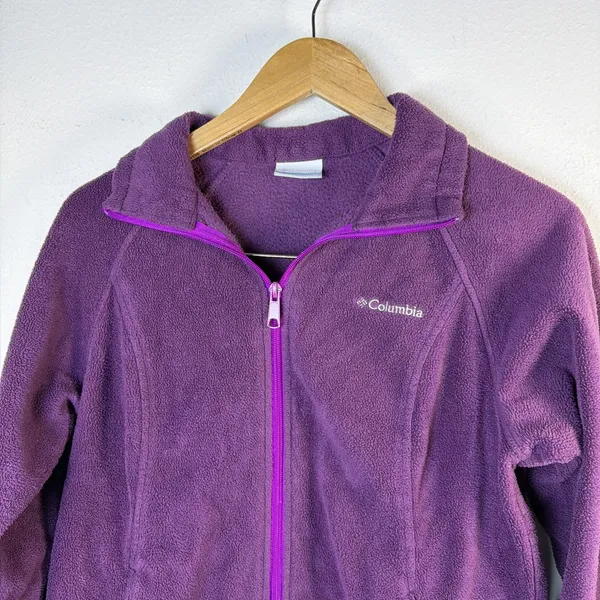 Columbia Sportswear Women's Medium Full Zip Purple Fleece Jacket - Image 4