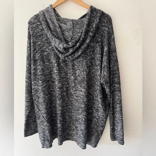 Aerie Soft & Sexy Plush Marled Black Oversized‎ Hoodie - Image 3