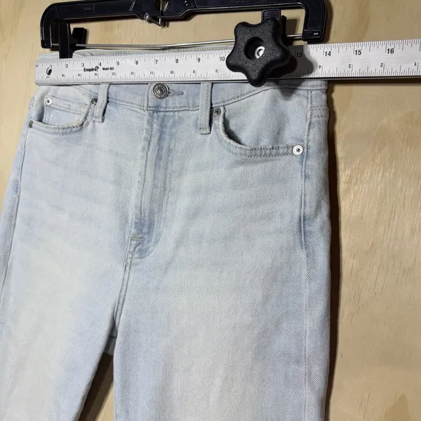 7 For All Mankind‎ High Waist Slim Kick Jeans Women's 27 Distressed Raw Hem - Image 4