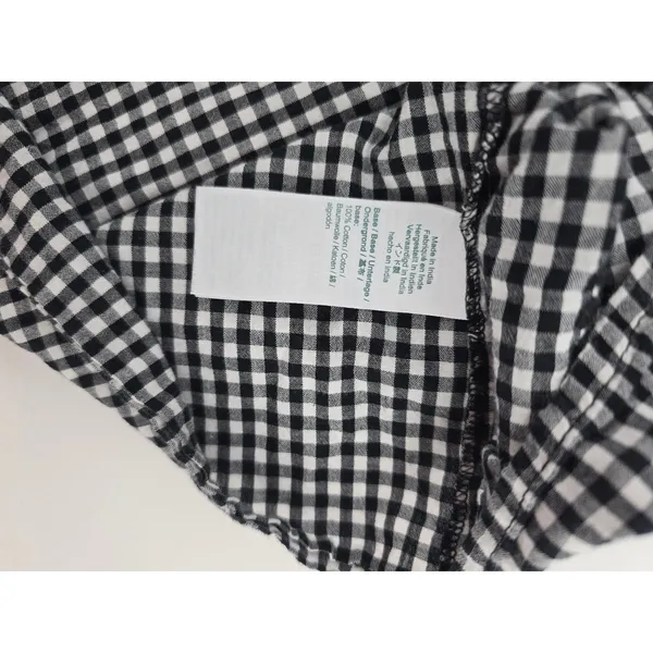 J.Crew Blouse Womens XL Gingham Eyelet Embroidered Black White EUC - Image 4
