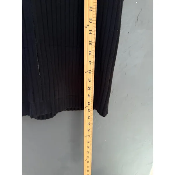 Lauren Ralph Lauren Black Ribbed Cotton Full Zip Mock Neck Sweater Vest XL - Image 7