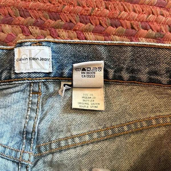 Vintage Original Calvin Klein Double Stone Cut Off Jean Shorts - Image 3