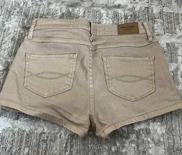 Abercrombie & Fitch | Tan Metallic Gold Shimmer Short Shorts Size 00 - Image 3
