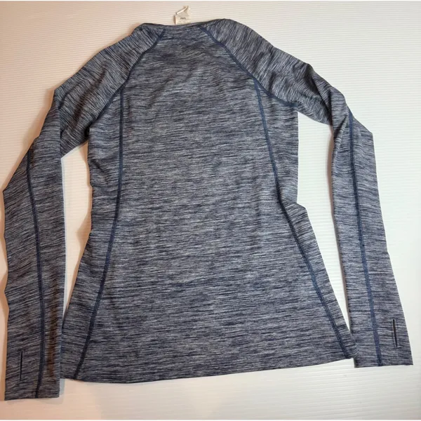 Under Armour Womens Long Sleeve Athletic Top Blue Heathered Thumb Holes‎ Medium - Image 6
