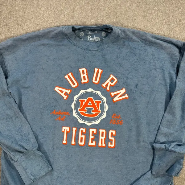 Auburn Tigers Pressbox by Royce Apparel Terry Sweatshirt Women's Medium Distress - Image 4