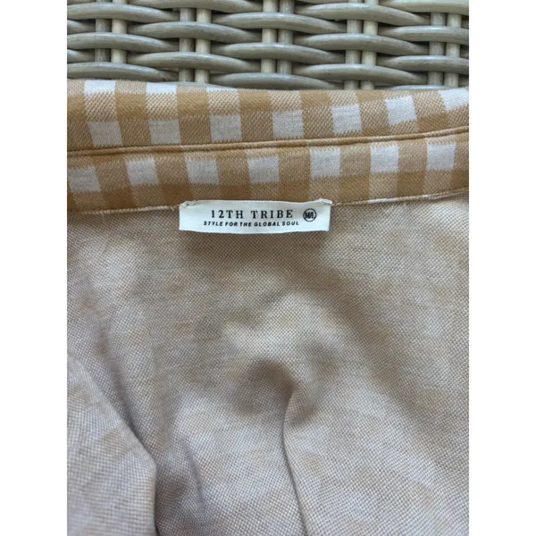 12th Tribe New With Tags Gingham Shacket M/L boho equestrian festival layered - Image 5