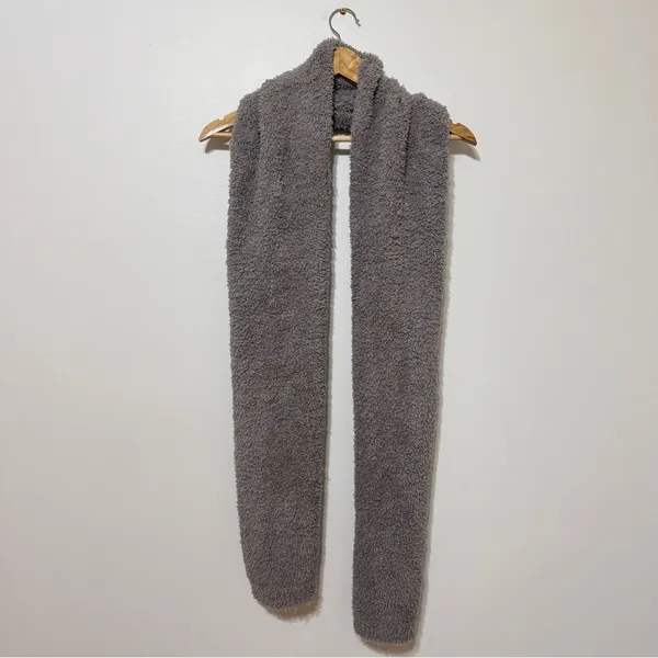 Barefoot Dreams CozyChic Scarf OS Pewter Gray Plush Knit Lounge BDWCC25288 - Image 2
