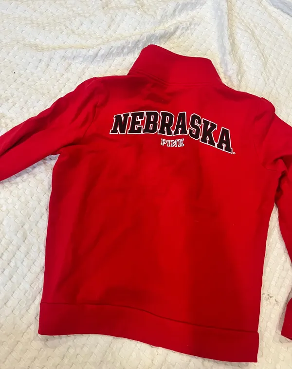 PINK Nebraska quarter zip - Image 2