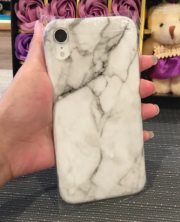 White Iphone XR Marble Case - Image 3