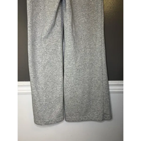 HG Pants Womens Medium Gray Knit Wide Leg Lounge Sweatpants Elastic Waist Casual - Image 6