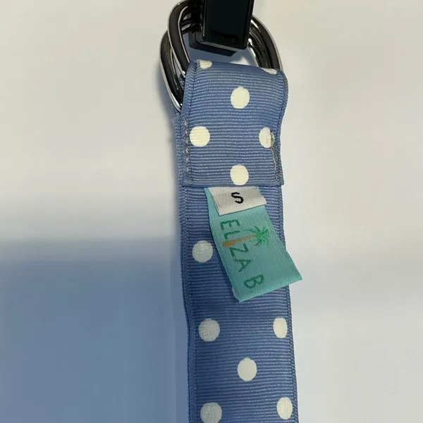 Eliza B Belt Polka Dot‎ Blue White D Ring Small - Image 7