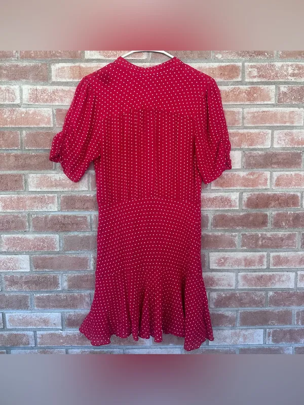 Free People Polka Dot Dress Women’s Small Red White Retro Flounce 1950s Funky - Image 7